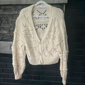 Zara Cream Knit Women's Sweater